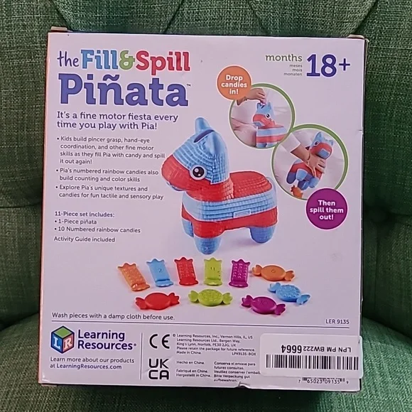Learning Resources Fill & Spill Piñata - Red and Blue - Picture 2 of 5